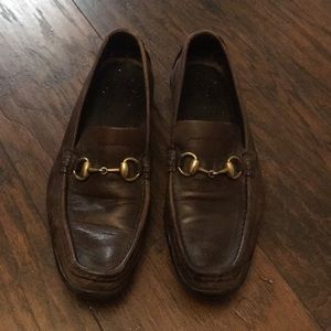 Gucci brown leather driving moccasins, size 8